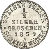 Reverse 1/2 Silber Groschen 1839 A