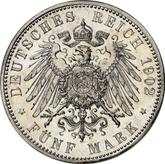 Reverse 5 Mark 1902 D Bayern