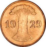 Reverse 1 Reichspfennig 1929 E