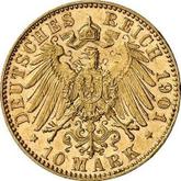 Reverse 10 Mark 1901 E Saxony