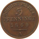 Reverse 3 Pfennig 1869 A