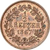 Reverse 1/2 Kreuzer 1867