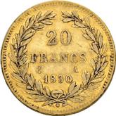 Reverse 20 Francs 1830 A Raised edge