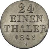 Reverse 1/24 Thaler 1842 S