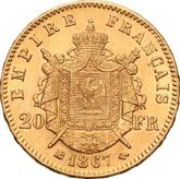 Reverse 20 Francs 1867 BB