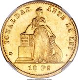 Obverse 10 Pesos 1883 So