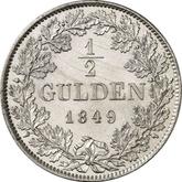 Reverse 1/2 Gulden 1849