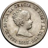 Obverse 2 Reales 1847 M CL