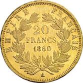Reverse 20 Francs 1860 A