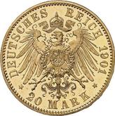 Reverse 20 Mark 1901 A Mecklenburg-Schwerin