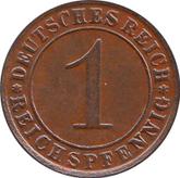 Obverse 1 Reichspfennig 1929 D