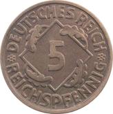 Obverse 5 Reichspfennig 1925 J