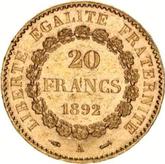 Reverse 20 Francs 1892 A