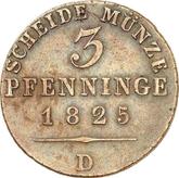 Reverse 3 Pfennig 1825 D