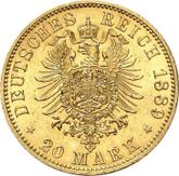 Reverse 20 Mark 1889 A Prussia