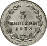 Reverse 3 Kreuzer 1833