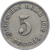 Obverse 5 Pfennig 1912 D