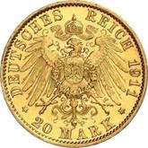 Reverse 20 Mark 1911 A Prussia