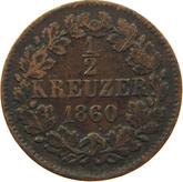 Reverse 1/2 Kreuzer 1860
