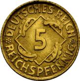 Obverse 5 Reichspfennig 1925 D