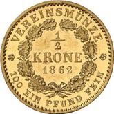 Reverse 1/2 Krone 1862 A