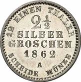 Reverse 2-1/2 Silber Groschen 1862 A