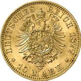 Reverse 10 Mark 1877 E Saxony
