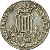 Reverse 6 Cuartos 1841 Catalonia