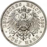 Reverse 5 Mark 1898 E Saxony