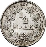Obverse 1/2 Mark 1911 F