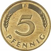 Obverse 5 Pfennig 1996 D