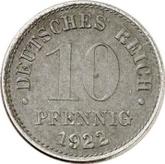 Obverse 10 Pfennig 1922 J