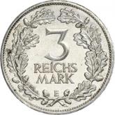 Reverse 3 Reichsmark 1925 E Rhineland