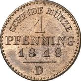 Reverse 1 Pfennig 1848 D
