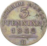 Reverse 3 Pfennig 1832 D
