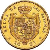 Reverse 10 Escudos 1868