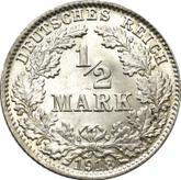 Obverse 1/2 Mark 1918 D