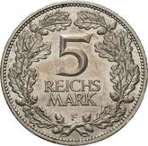 Reverse 5 Reichsmark 1925 F Rhineland
