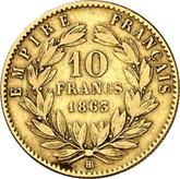 Reverse 10 Francs 1863 BB