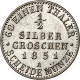 Reverse 1/2 Silber Groschen 1851 A