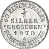 Reverse 1/2 Silber Groschen 1870 A