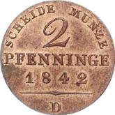 Reverse 2 Pfennig 1842 D