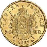 Reverse 20 Francs 1867 A