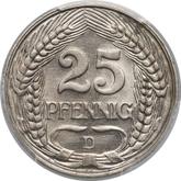 Obverse 25 Pfennig 1912 D