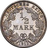 Obverse 1/2 Mark 1912 J