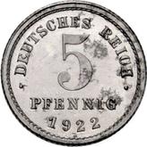 Obverse 5 Pfennig 1922 E