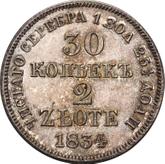 Reverse 30 Kopecks - 2 Zlotych 1834 MW