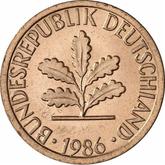 Reverse 1 Pfennig 1986 D