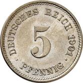Obverse 5 Pfennig 1901 J