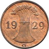 Reverse 1 Reichspfennig 1929 G